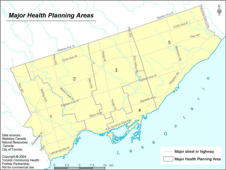 Major Health Planning Areas Map